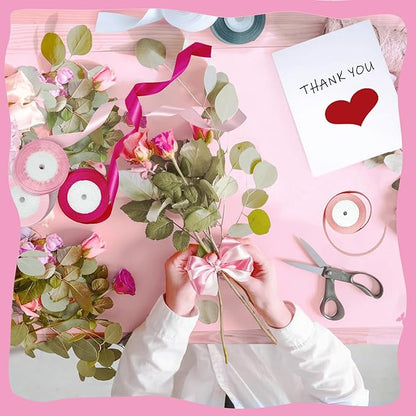 150 Yards Pink Satin Ribbon 1 Inch 6 Rolls Assortment Ribbons for Crafts Gift Wrapping Flower Bouquet Wedding Invitations Birthday Party Festival Decoration Hair Bows