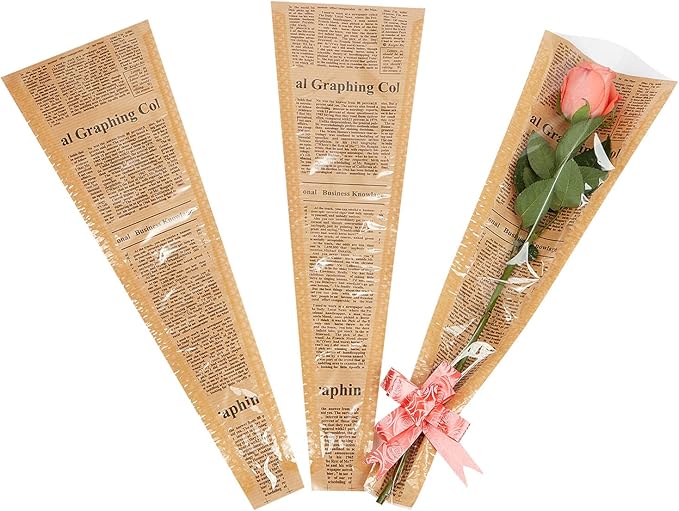 Words Flower Bouquet Sleeve Flower Wrapping Plastic Paper Word Package Floral Arrangement Supplies Wrap Bags 50pcs S