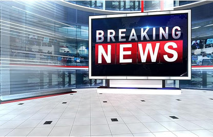 Breaking News Backdrop TV News Broadcast Hall Studio Background News Room Broadcasting Photography Background Program Record News Report Business Newsman Backdrop Kids Portrait Photo Props 15x8ft