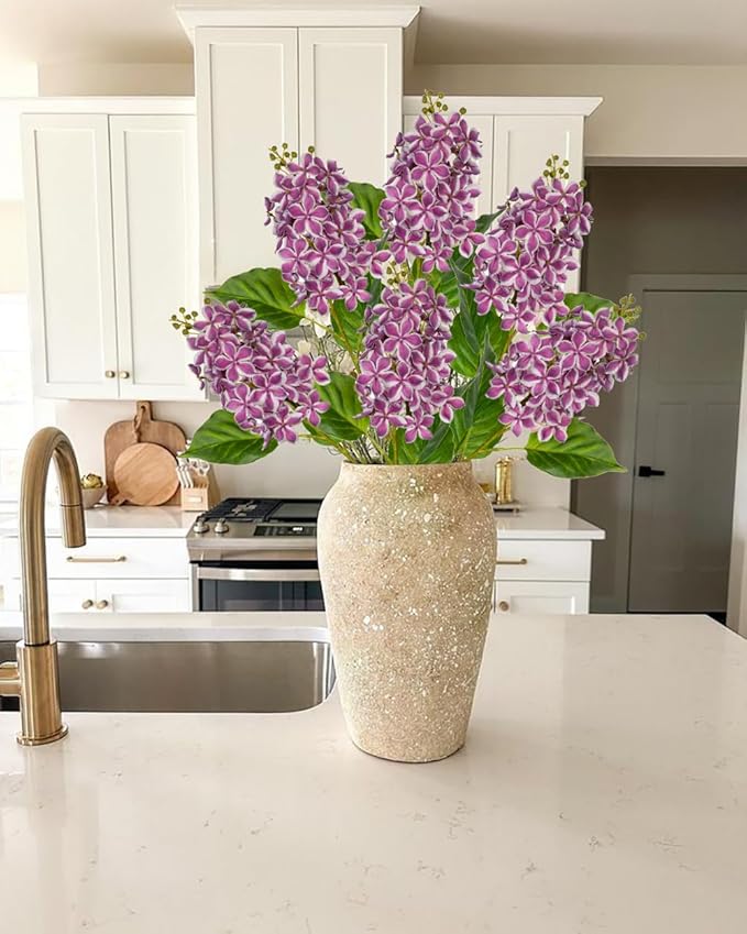 Artificial Lilac Flowers 30" Tall – Set of 3 Silk Lilac Flower Stems for Home Decor, Wedding Centerpieces, Faux Floral Arrangements – Purple Artificial Flowers for Vase, Spring & Farmhouse Décor