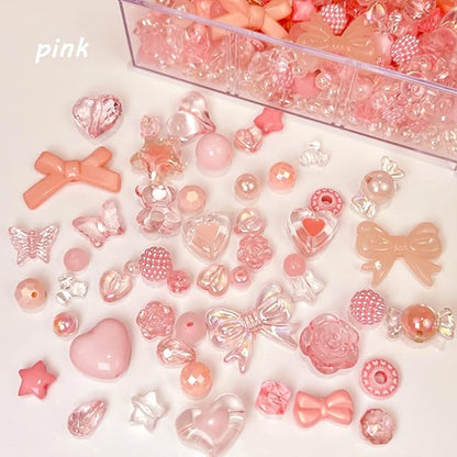 300 Grams Beads Charms Pendants, Acrylic Beads Charms for Jewelry Making Bracelet Necklace Earrings Bangles, DIY Art Craft