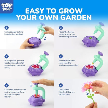 TOY Life Crafts for 3 4 5 6 7 8 Year Old Girls - DIY Fabric Flowers Bouquet Craft Kit for Kids – Art and Craft Kits for Kids Ages 4-8 | Educational Birthday Gifts for 3 4 5 6 7 8 Years Old Girls