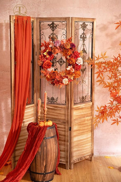 TINGE TIME Artificial Flowers Maple Red Flower Combo for DIY Autumn Wedding Bouquets Table Centerpieces Arrangements Party Baby Shower Home Fall Decorations