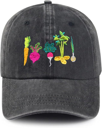 Cute Flower Hat, Elegant Floral Embroidered Adjustable Baseball Cap for Men Women, Gifts for Flower Lovers, Black