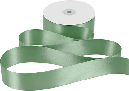 MEEDEE Sage Satin Ribbon 1-1/2 Inch Light Green Ribbon Lux Double Faced Satin Ribbons by 50 Yards Green Polyester Satin Ribbons for Crafts, Weddings, Flower Bouquet, Holiday Decorating