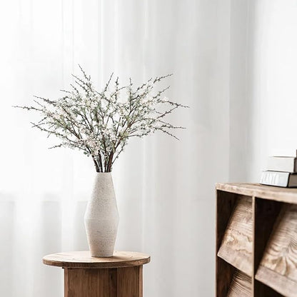 10PCS White Snow Willow Branches – 32'' Real Touch Artificial Flowers, Tall Branches for Vase, Everyday Faux Floral Arrangements for Living Room, Entryway, Office, Farmhouse Minimalist Home Décor