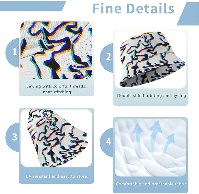 Wildflowers Floral Bucket Hat for Men Women, Summer Vacation Outdoor Travel Reversible Double Side Beach Caps Fisherman Hat