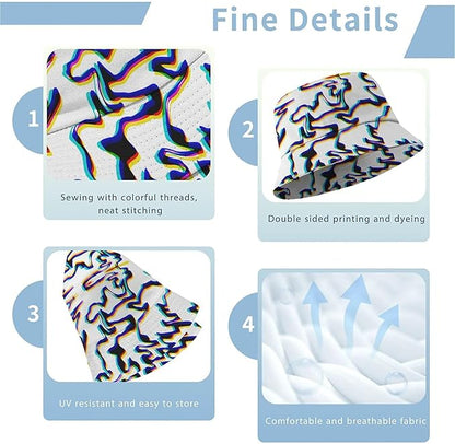 Wildflowers Floral Bucket Hat for Men Women, Summer Vacation Outdoor Travel Reversible Double Side Beach Caps Fisherman Hat