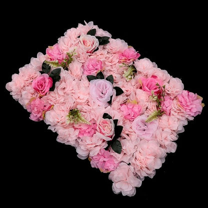 Gdrasuya10 12pcs Realistic Flower Wall Background Artificial Flowers Wall Backdrop Panel 3D Silk Rose Fake Flower Wall Panel Banquet Wedding Party Decor, Photography Background 60 x 40 cm