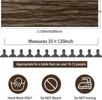 12 Pack 10Ft Cheesecloth Table Runner 35x120 Inch Boho Gauze Table Runner Rustic Cheese Cloth Long Romantic Table Runners for Wedding Bridal Shower Birthday Party Table Decor (Brown)