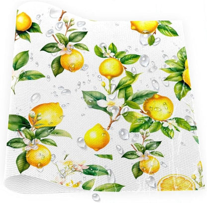 Lemon Tropical Summer Placemats Set of 1 PVC Vinyl Non Slip Table Mats Waterproof Heat Resistant Place Mats Washable Wipeable Dining Table Mat for Kitchen Party Indoor Outdoor Decorative