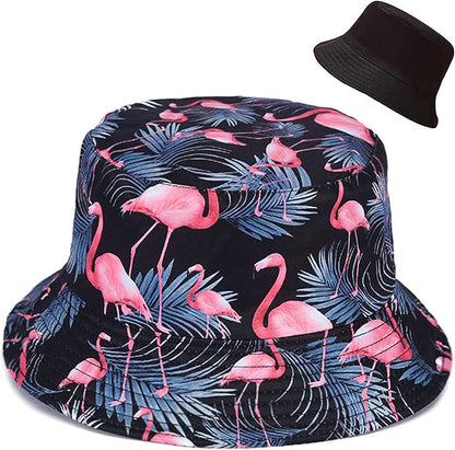 Malaxlx Unisex Bucket Hat Beach Sun Hat Aesthetic Fishing Hat for Men Women Teens, Reversible Double-Side-Wear