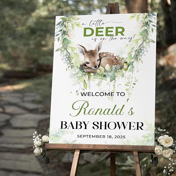 Personalized Baby Shower Welcome Sign For Outdoor, Custom Forest Animal Baby Shower Yard Sign Decorations