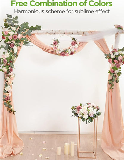 InnoGear Artificial Flowers, 50 Pcs Cream Foam Fake Roses Bulk with Stems for Decoration DIY Wedding Bouquets Centerpieces Bridal Shower Party Christmas Tree