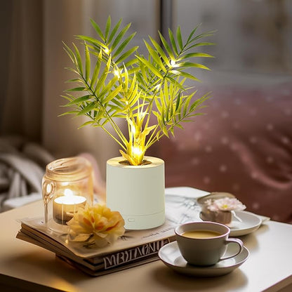 WSYEAR Artificial Lighted Areca Palm Tree Lamp Night Light for Womens Christmas Birthday Gifts, DIY Bonsai Decor, Perfect Ideal for Ambiance Wedding Party Bedroom Bar Coffee Shop Decor Light