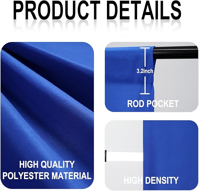 GFCC RoyalBlue Backdrop - 6FTX9FT RoyalBlue Photo Backdrop for Photoshoot Background for Photography Screen Video Recording Picture Background
