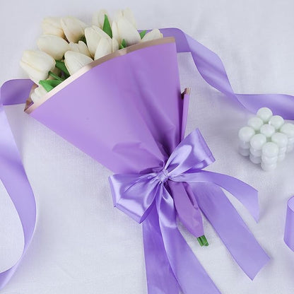 NESCCI 100 Yards Ribbon,1-1/2 Inch Light Purple Satin Ribbon,Single Face Satin Ribbons,Perfect for Gift Wrapping,Wedding Decoration,Handmade Bows,Wrapping Bouquet and More