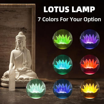 1 Pair 7 Color LED Lotus Lamp Lights - Lotus Lights with Adjustable Switch for Buddhist Occasions, Meditation Buddhist Supplies（11 Inch）