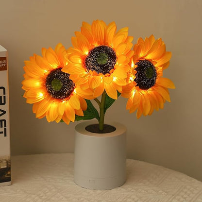 WSYEAR Sunflower Gifts for Women-Sunflowers Flower Lamp Night Light for Bedroom Decor,Christmas Birthday Gifts for Her Mom Wife Friends Girlfriend Teacher Grandma