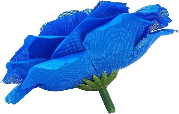 Bright Creations Blue Roses Artificial Flowers - Set of 50 3 in Stemless Silk Roses - Royal Blue Reusable Water-Resistant Faux Bouquet Decor for Wedding & Home