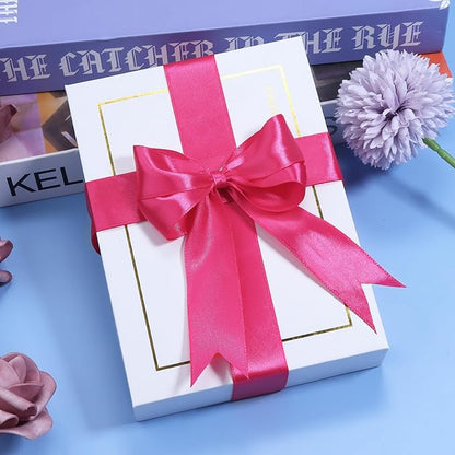 Hot Pink Ribbon for Gift Wrapping, 1 inch Polyester Satin Hair Ribbons for Flower Bouquet, Weeding Decoration, Baby Shower, Crafts Bows Fabric Christmas Ribbon 25 Yards