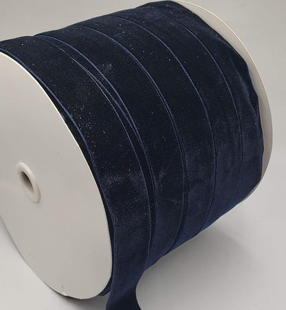 10 Yards Velvet Ribbon Spool (Navy, 1")