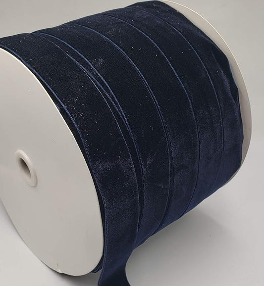 10 Yards Velvet Ribbon Spool (Navy, 1")