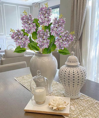 Artificial Lilac Flowers 30" Tall – Set of 3 Silk Lilac Flower Stems for Home Decor, Wedding Centerpieces, Faux Floral Arrangements – Light Purple Artificial Flowers for Vase, Spring & Farmhouse Décor