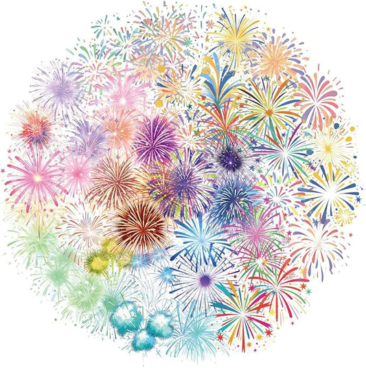50PCS Transparent Cartoon Watercolor Firework Stickers for Teens Adult, Waterproof PET Decals for Scrapbooking Journal, DIY Craft Decor for Water Bottles, Laptops,Party Supplies & Gift Wrapping