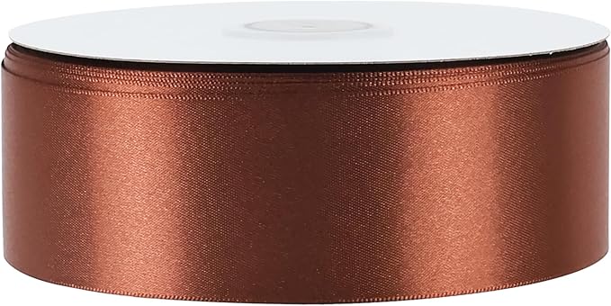 MEEDEE Rust Satin Ribbon 1-1/2 inch Rust Ribbon Double Faced Satin Ribbon by 50 Yards Rust Red Ribbon for Thanksgiving, Fall Decorating, Wreaths Bow, Crafts, Satin Weddings, Flower Bouquet