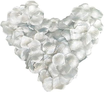 LZXD 1000 Pieces Silver Artificial Silk Rose Petals Flower Decoration Wedding Party Color Silver