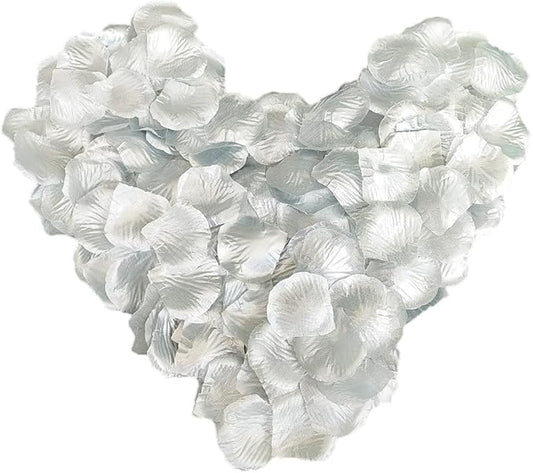 LZXD 1000 Pieces Silver Artificial Silk Rose Petals Flower Decoration Wedding Party Color Silver