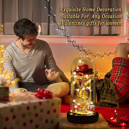 Christmas Women Gifts Birthday Gifts for Women Flowers for Delivery,Galaxy Artificial Flower with 2 Light Modes Light Up Rose in Glass Dome,Colorful Glass Rose,Birthday Wedding Anniversary Xmas Gift