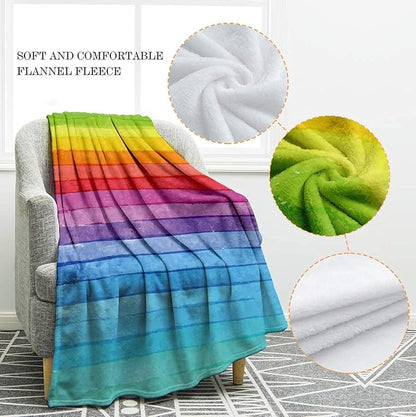 Jekeno Rainbow Gifts Blanket for Women Men, Tie Dye Colorful Throw Blankets Pride Gifts for LGBT Girls Boys Teens, Lesbian Gay Queer Decor for Home Bed Couch