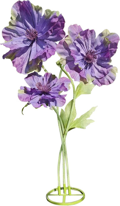 Large Flowers Artificial Decorations, Giant Paper Flowers Decoration Big Flower Decor for Birthday Party Garden Office Home Wedding Graduation Shop Window Display 3pc (Purple)