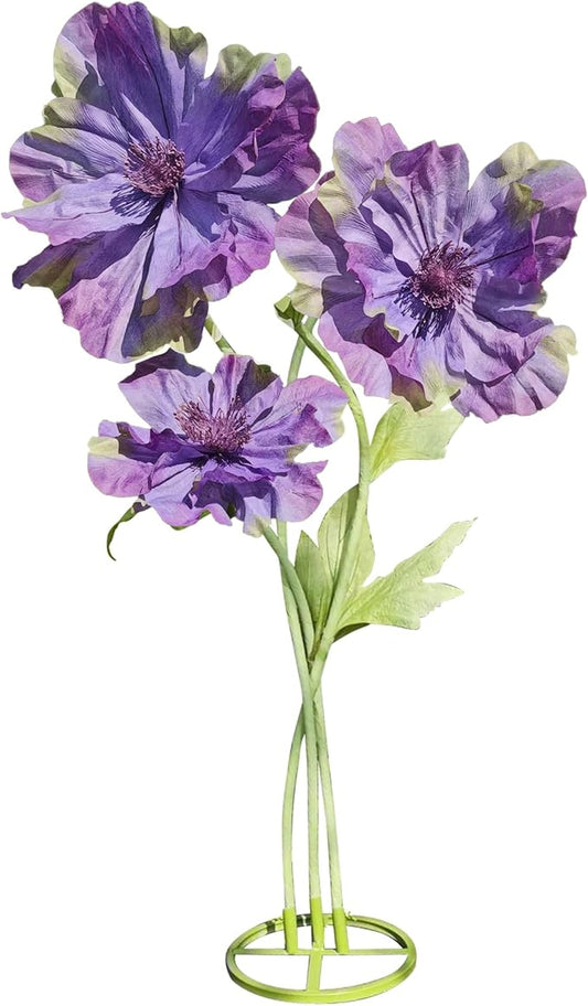 Large Flowers Artificial Decorations, Giant Paper Flowers Decoration Big Flower Decor for Birthday Party Garden Office Home Wedding Graduation Shop Window Display 3pc (Purple)