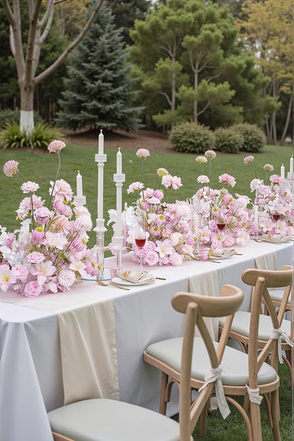 2pcs19inch Pink Free Standing Flowers Ball Bouquet Artificial Rose Arrangements Balls for Wedding Centerpieces Tables Chair Aisle Runner Flowers Decoration