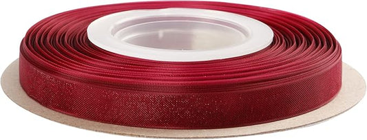 3/8 Inch Wine Shimmer Sheer Organza Ribbon Sheer Chiffon Ribbon 50 Yards-Roll Multiple Colors Available for Gift Wrapping Wedding Events Christmas Décor