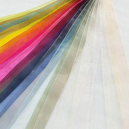 Chenkou Craft Solid Organza Ribbon Assorted 24 Yards Craft Bow Party Decoration Packing Ribbons (Mix, 2"(50mm))
