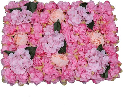 15.74"x 23.62" Artificial Flower Wall Panels,Flower Wall Mat Silk Flower Panels for Outdoor Garden Backyard Fence Fence Privacy Screen and Indoor Wall Decor (6Pcs Pink)