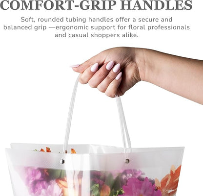 14 Reusable Floral Vase Bag for Bouquets - Portable Flower Bouquet Bags with Ventilation Holes and Ergonomic Handles, Gift-Ready, Jardin Multicolor