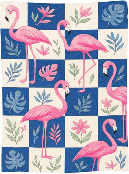 Flamingo Blanket Tropical Flamingo Throw Blanket Soft Cozy Fleece Fuzzy Stuffed Plush Flannel Animal Gifts for Girls Women Boys Kids Adults 40''x50''