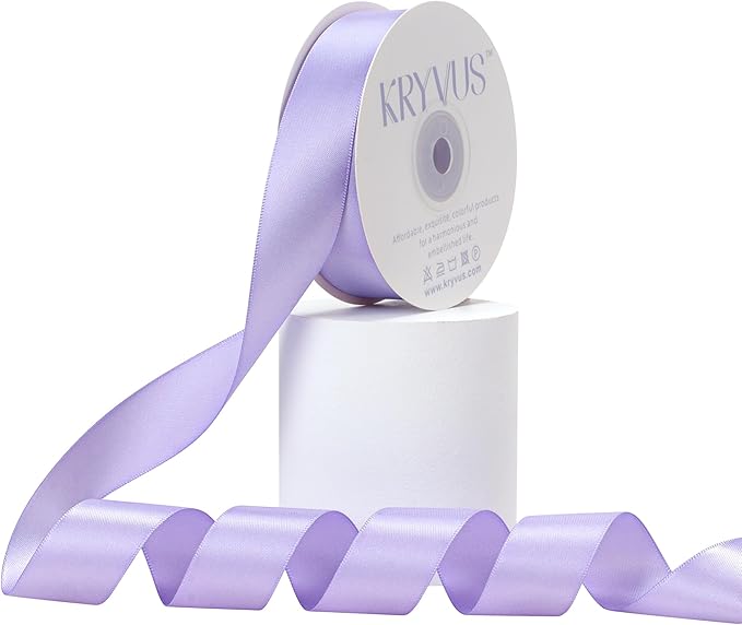 Lavender Satin Ribbon, 1 Inch X 25 Yards, Premium Satin Polyester Ribbon for Gift Wrapping, Crafts, Wedding Decor