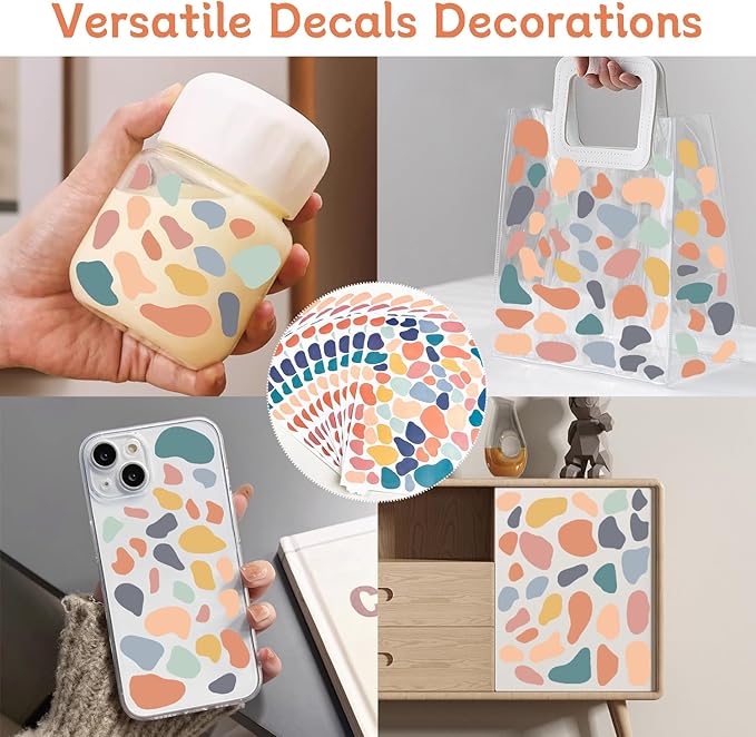 AOWDIAO 720 Pcs Irregular Polka Dots Stickers Peel and Stick Decals for Bedroom, Nursery, Living Room, Bathroom, Classroom, Vinyl Stickers for Wall, Car, Water Bottle, Laptop, Phone Case Decor