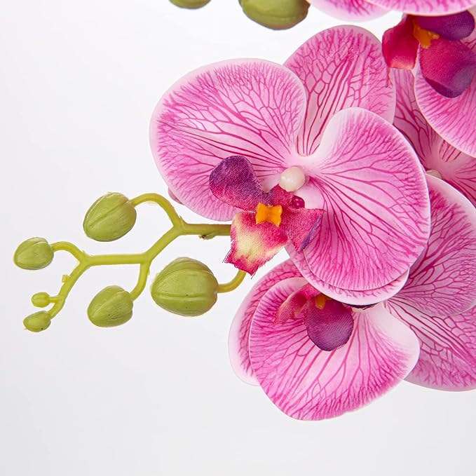 30 Inch Fuchsia Orchids Artificial Flowers Real Touch Phalaenopsis Spray Artificial Orchid Stems with 12 Flowers Fake Moth Tall Faux Flowers Arrangement for Home Decor, Party Wedding Decoration