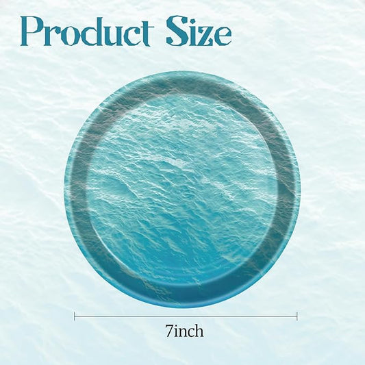 50PCS Ocean Sea Party Paper Plates 7 Inch, Disposable Ocean Waves Birthday Party Supplies Cake Dessert Plates for Baby Shower Birthday Decorations (Ocean)