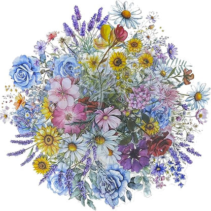100 Pcs Natural Flower Stickers for Scrapbooking Junk Journal Notebook Planner Card Making Collage Envelope Water Bottle Phone Case Craft, Rose, Daisy, Lavender, Sunflower, Wildflower Stickers