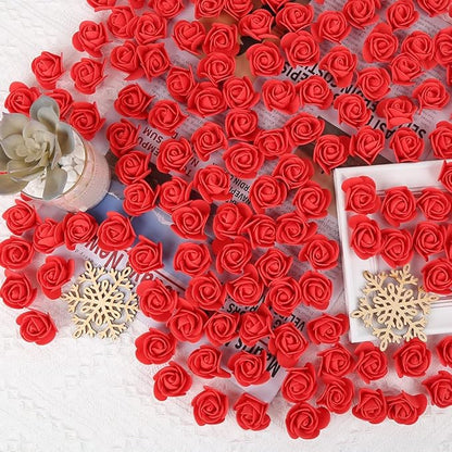 500pcs Mini Foam Rose Heads, Red Foam Flower Bulk Fake Rose Flower Head for DIY Crafts Wedding Bouquets Baby Shower Centerpieces Floral Arrangements Party Tables Home Decorations(Red)