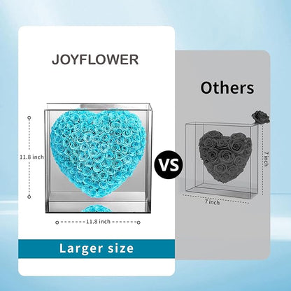 JoyFlower About 140pcs Preserved Roses Gift, Real Blue Eternal Roses for Mom, Long Lasting Forever Flowers with Gift Box for Girlfriend Wife in Valentines Day Birthday Anniversary