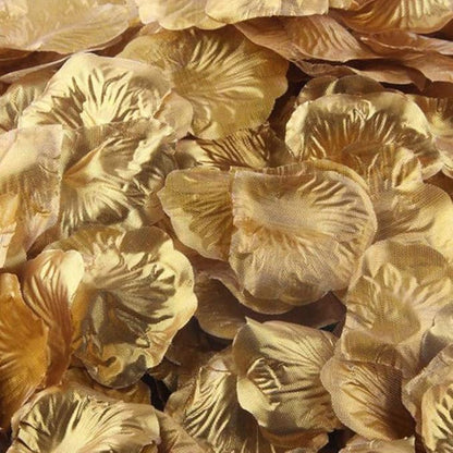 LZXD 1000 Pieces Gold Artificial Silk Rose Petals Flower Decoration Wedding Party Color Gold